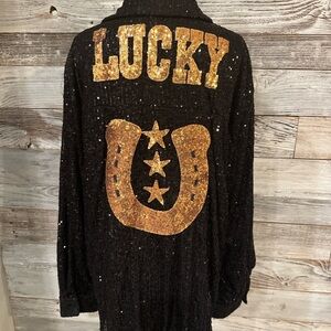 Main Strip Black Sequin Jacket